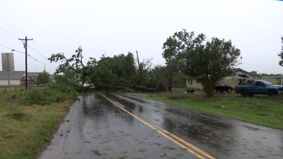 Storm damage in Canton on Tuesday morning