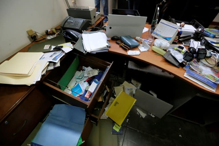 View of Chamorro's office after the police raid