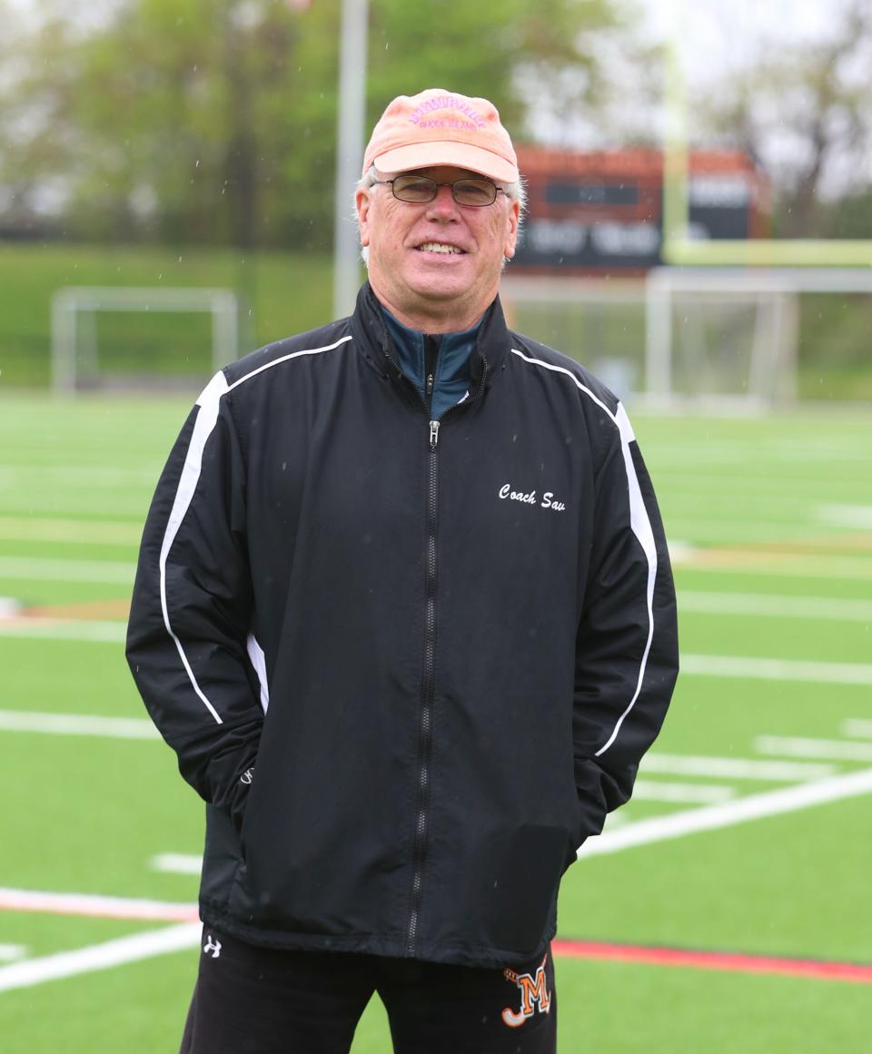 Mamaroneck field hockey coach John Savage is retiring after 26 years on the field. Coach Savage was photographed at Mamaroneck High School on Wednesday, May 4, 2022.