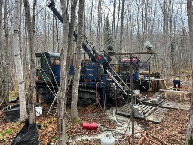 Lantech Trackmounted Drill Rig onsite at California Lake Project, Bathurst Mining Camp, NB