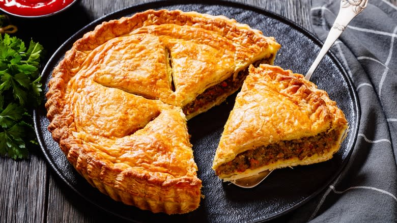 Flaky crusted meat pie