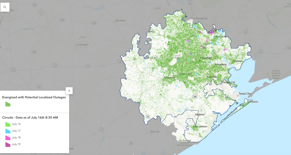 CenterPoint restoration map