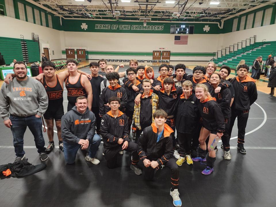 The Sturgis wrestling team won a pair of matches on Wednesday evening.