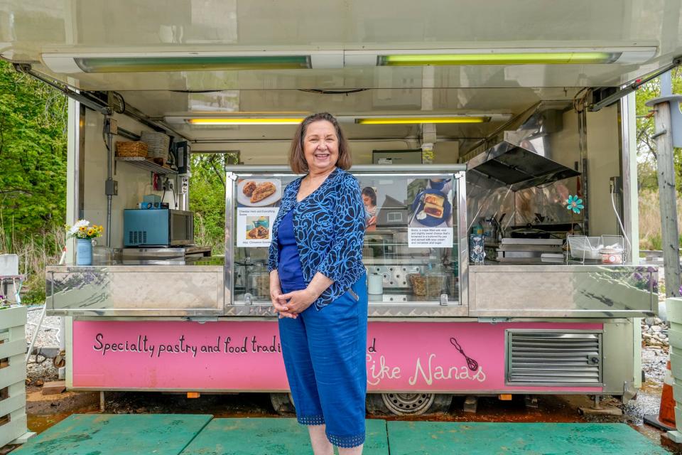 Karen Griffin, owner of Just Like Nana's, is broadening her repertoire at her food trailer, which will open just outside her bakery at the Lorraine Mills in Pawtucket on June 16.