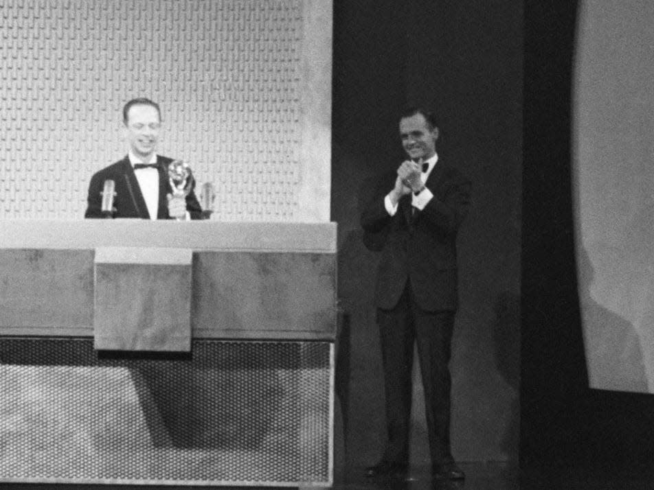 Don Knotts and Bob Newhart at the 1962 Emmys