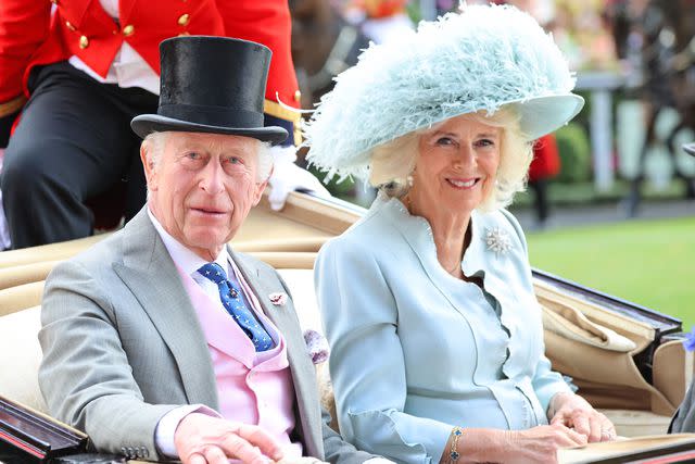 <p>Chris Jackson/Getty</p> King Charles and Queen Camilla attend Royal Ascot on June 21, 2024