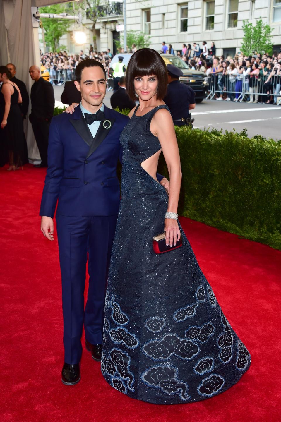 <h1 class="title">Zac Posen and Katie Holmes in Zac Posen</h1><cite class="credit">Photo: Getty Images</cite>