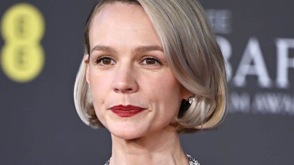 Carey Mulligan looked elegant in strapless Dior. - Stephane Cardinale/Corbis/Getty Images