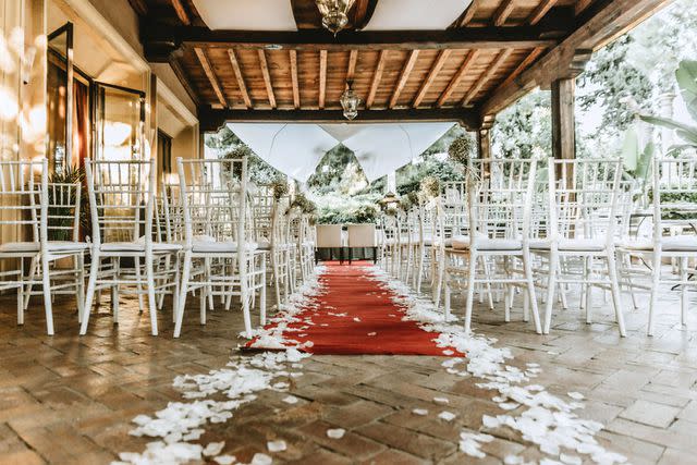 <p>Getty</p> A stock image of a wedding venue