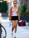 <p>Bella Hadid wears a mask as she takes a stroll in N.Y.C. on Monday. </p>