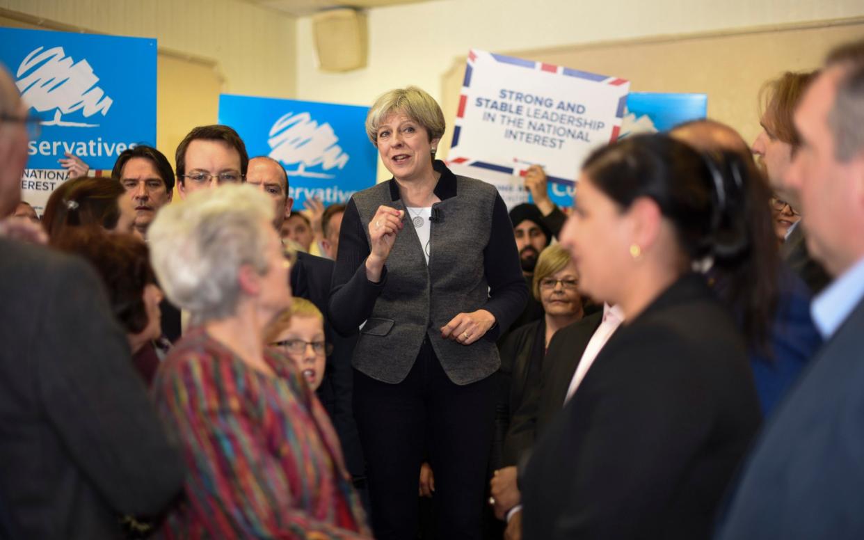 The Rt Hon Theresa May MP PM speaking at netherton conservative club Dudley this morning - Steve Back Photographer 07884436717 ; steve@steveback.com