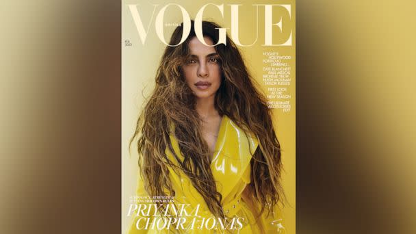 PHOTO: Priyanka Chopra Jonas is seen on the February 2023 cover of British Vogue. Priyanka Chopra Jonas is pictured with daughter Malti in the February 2023 issue of British Vogue. (Zoë Ghertner/Vogue)