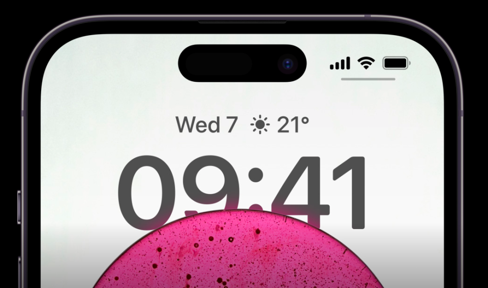 Close up of an iPhone screen showing the time and date