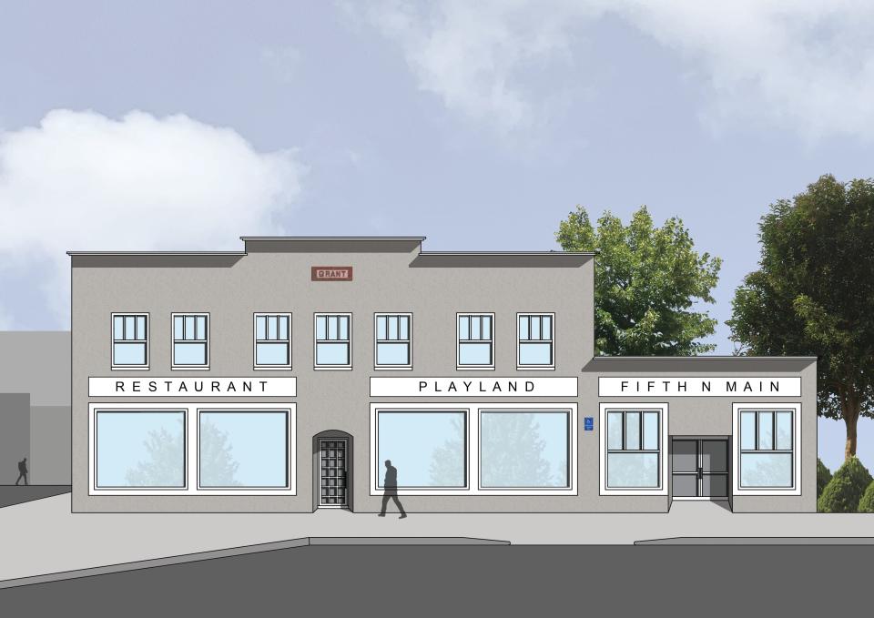 Matthew Hawkins' conceptual plan for the former Somersworth police station property at 5 Main St.