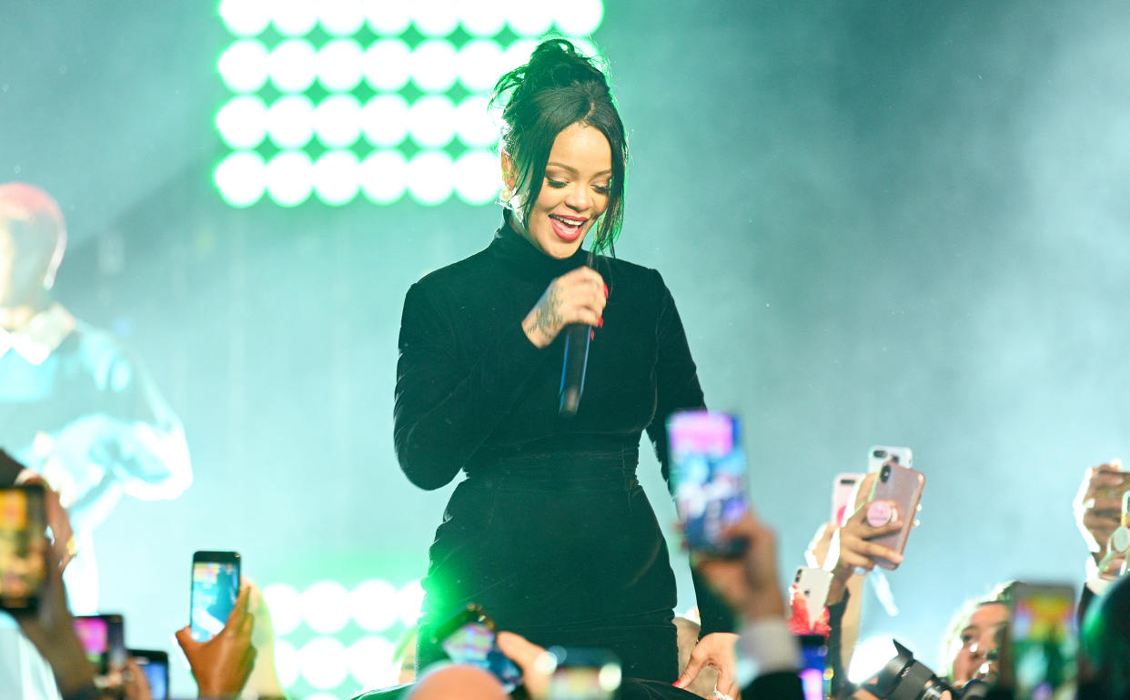 Rihanna performs during her 5th Annual Diamond Ball Benefitting The Clara Lionel Foundation. (Dave Kotinsky / Getty Images for Diamond Ball)