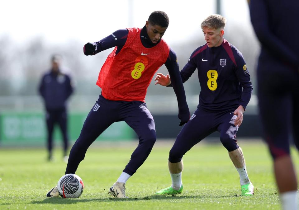Rashford and Anthony Gordon are now competing for a place in the England squad (The FA/Getty)