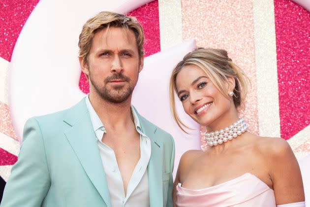 Ryan Gosling and Margot Robbie arrive at the premiere of 