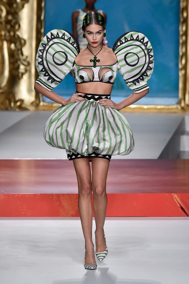 The models strutted down the runway in Picasso-inspired creations during Milan Fashion Week.