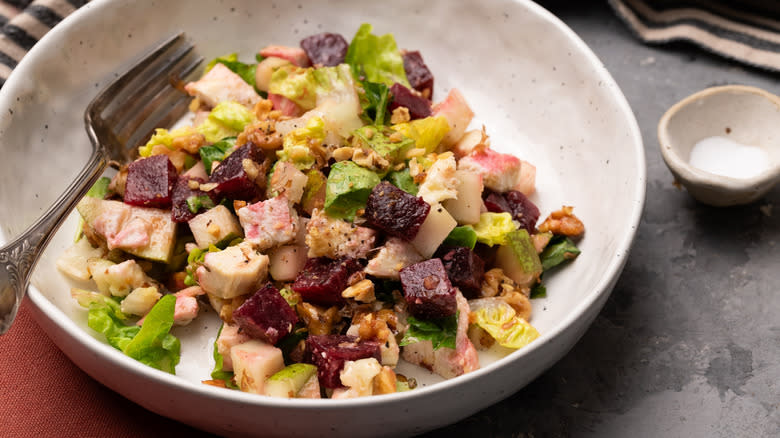 chicken pear walnut chopped salad