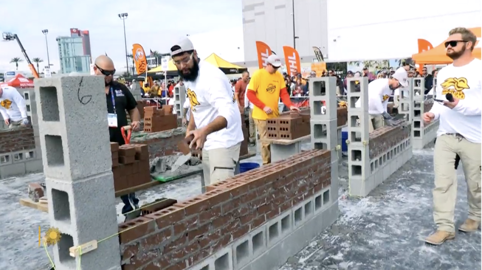 Masons compete for top prizes at the SpecMix Bricklayer 500 in Las Vegas, Nevada. / Credit: CBS News