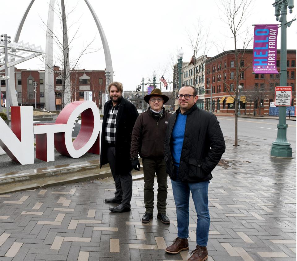 Mike Sturdivant, Jonathan Becker and Todd Herberghs prepare to take over planning First Friday. Friday,  January, 23, 2023.