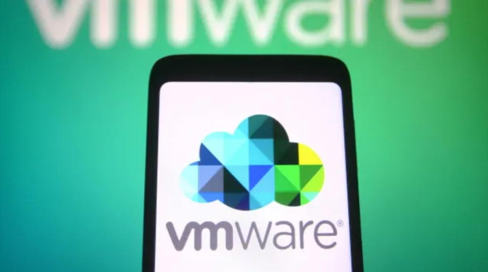 VMware logo open on a smartphone.