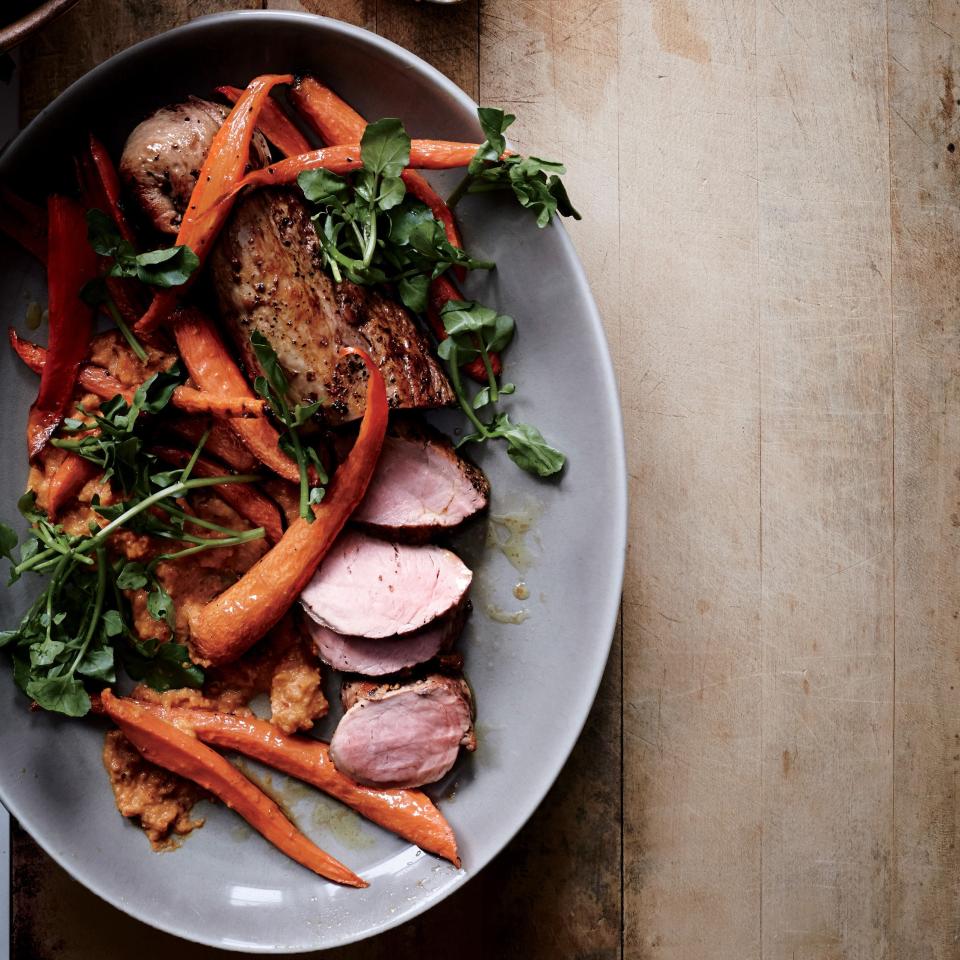 Roast Pork Tenderloin with Carrot Romesco