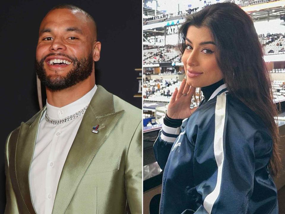 <p>Christopher Polk/Variety/Getty ; Sarah Jane Ramos Instagram</p> Dak Prescott (L), Sarah Jane Ramos (R)