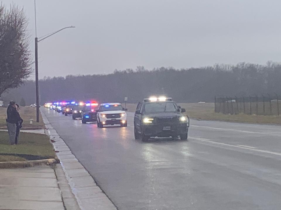 Law enforcement agencies across the Miami Valley and Ohio gathered in Richmond, Indiana Saturday to say goodbye to Preble County Sheriff’s Deputy Joshua Hamilton.