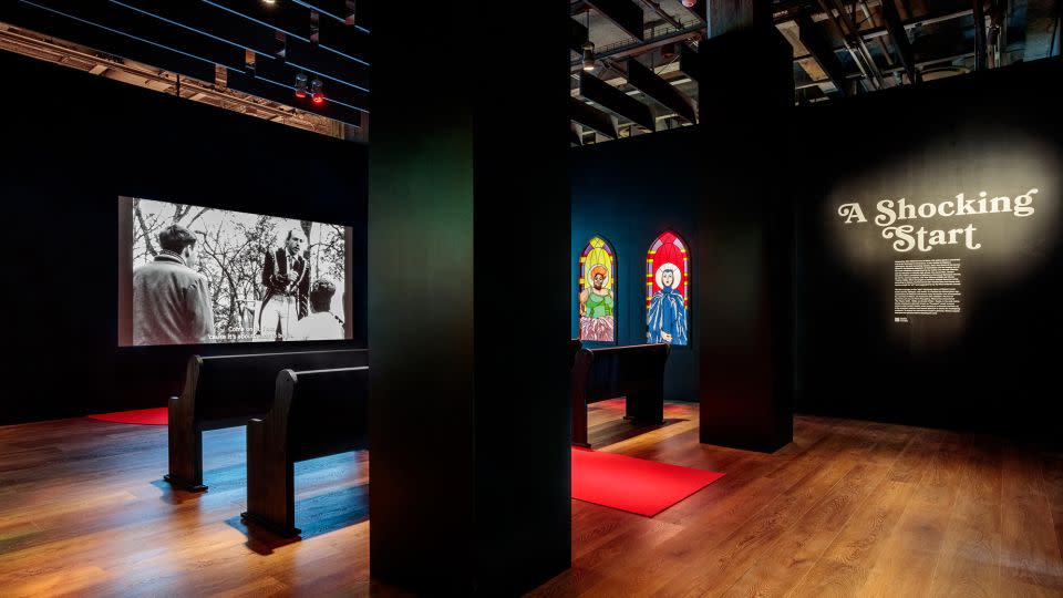 "John Waters: Pope of Trash" at the Academy Museum of Motion Pictures features an exhibition room designed to resemble a church — both a fitting tribute to Waters' early works and a space for his own followers. - Charles White/Academy Museum Foundation