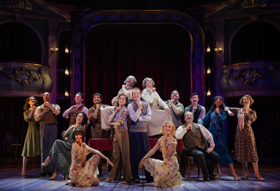 Sara Esty and Daniel Plimpton, center, with the cast of “Crazy for You” at Asolo Repertory Theatre.