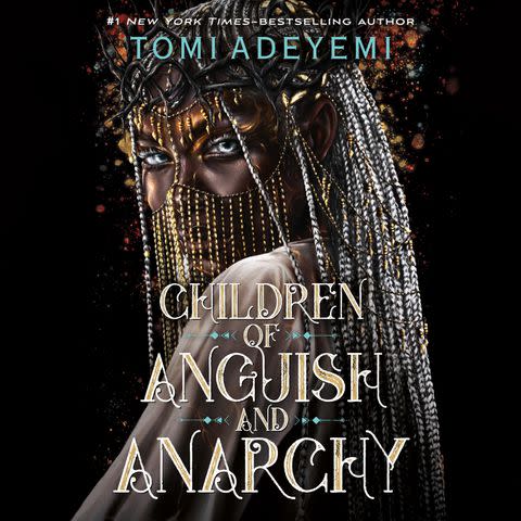 <p>macmillan audio</p> The audiobook cover for 'Children of Anguish and Anarchy' by Tomi Adeyemi