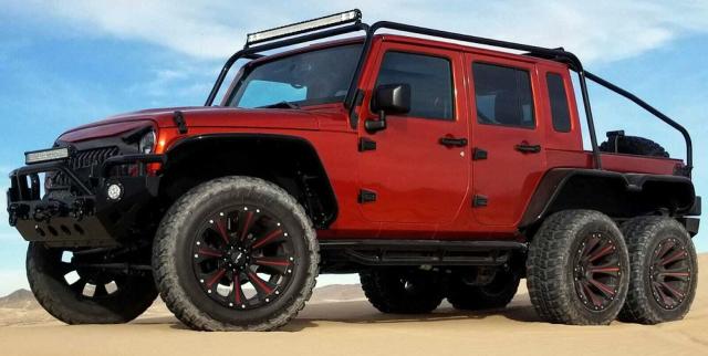 Hellcat-Powered Jeep Wrangler Rubicon 6x6 Pickup Exists Because It Can