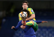 Soccer Football - FA Cup Third Round Replay - Chelsea vs Norwich City - Stamford Bridge, London, Britain - January 17, 2018 Chelsea's Willian in action with Norwich City's Timm Klose Action Images via Reuters/Peter Cziborra