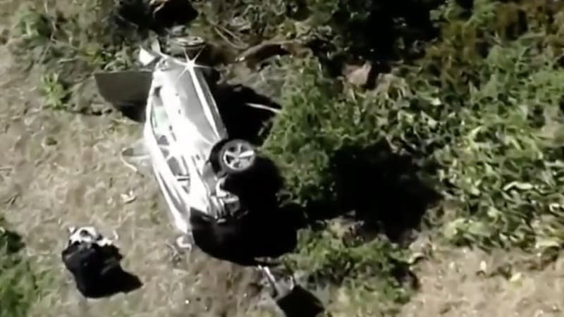 圖／本月23日早上，美國洛杉磯郊區發生一起重大車禍，車主就高球巨星-老虎伍茲，經搶救並無大礙，而他當時開的「救命恩車」Genesis GV80最近也掀起話題。
