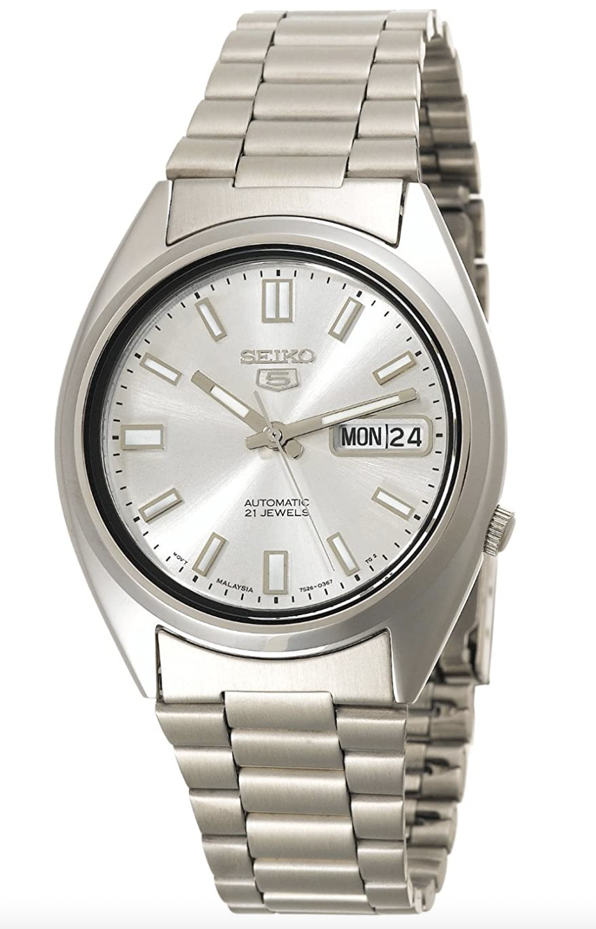 silver steel watch rolex dupe