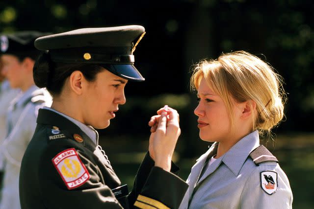 <p>Buena Vista/Kobal/Shutterstock</p> Christy Carlson Romano and Hilary Duff in the 2002 Disney Movie 'Cadet Kelly'