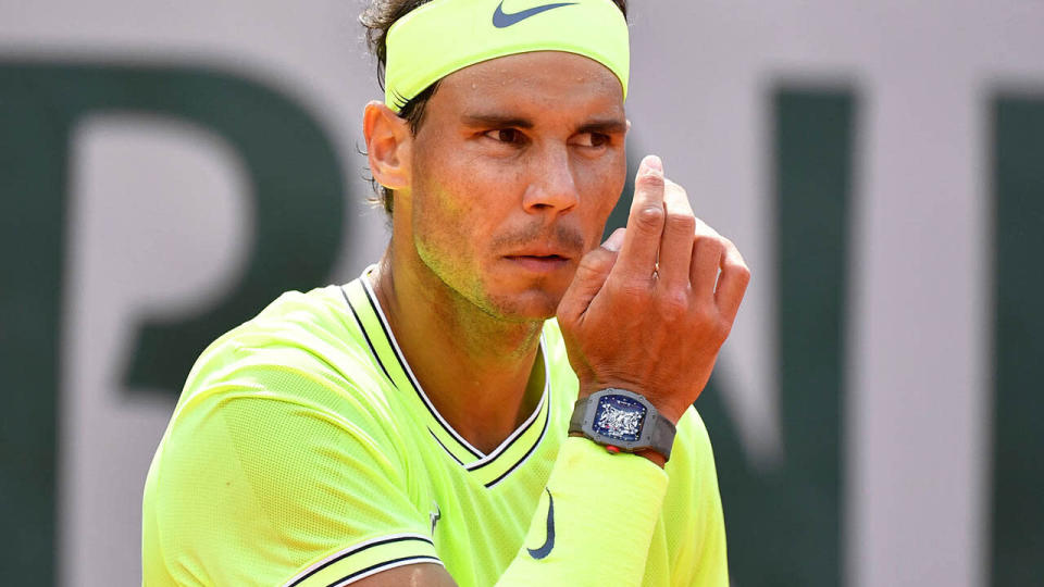 Rafael Nadal wore fluro yellow. (Photo by Mustafa Yalcin/Anadolu Agency/Getty Images)