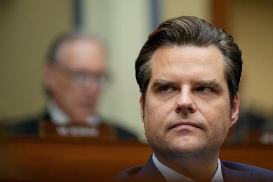 Rep Matt Gaetz (R-FL) attends a House Oversight Committee hearing on 26 July (Getty Images)