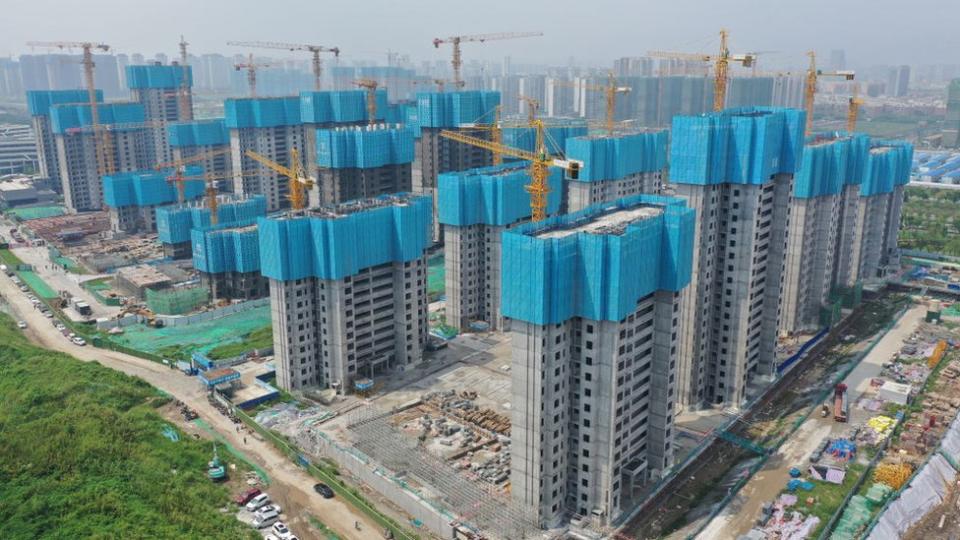 Un sitio de vivienda residencial en construcción en Nanjing, provincia de Jiangsu, China, 1 de septiembre de 2022.