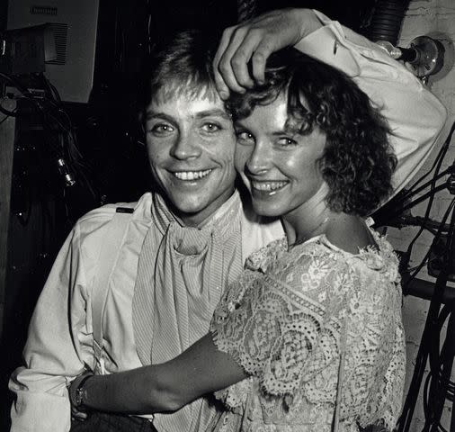 <p>Betty Galella/Ron Galella Collection via Getty</p> Mark Hamill and wife Marilou York in 1981