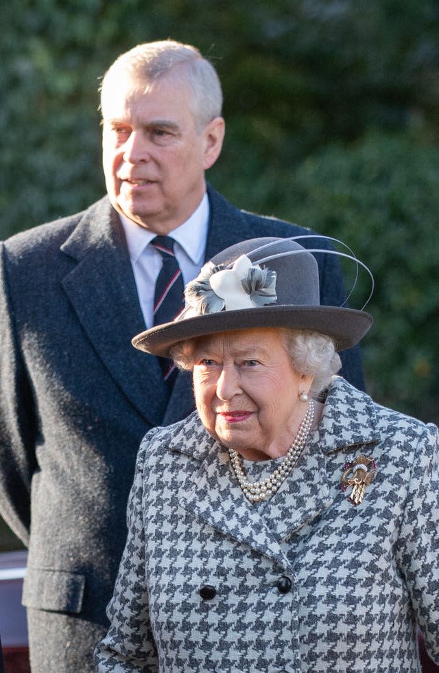 The Queen and Andrew attend church in 2020