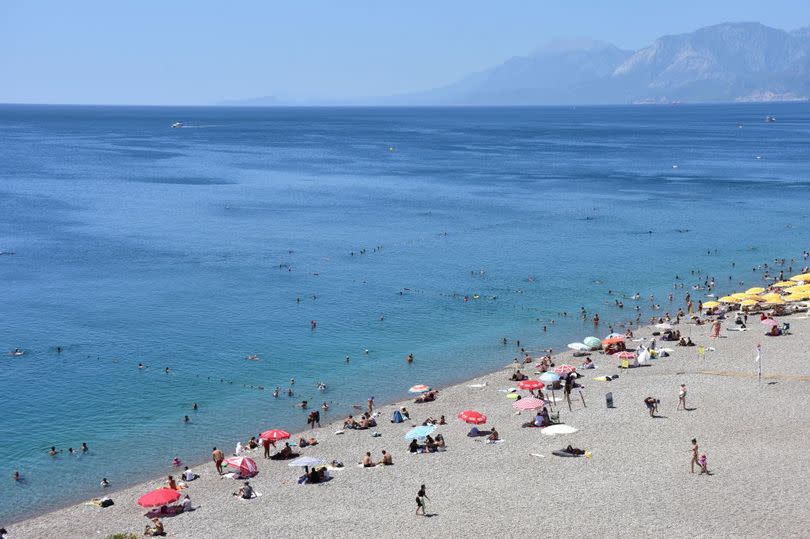 Photo shows Konyaalti and Lara beaches in Antalya