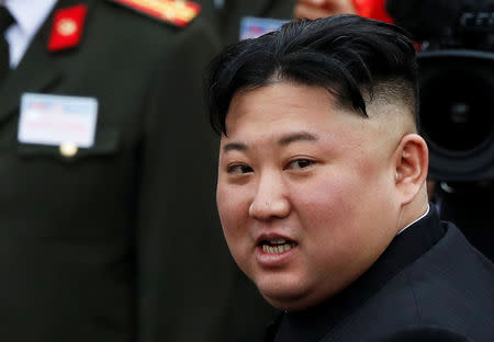 North Korean leader Kim Jong Un makes his way to board a train to depart for North Korea at Dong Dang railway station in Vietnam, March 2, 2019. REUTERS/Kim Kyung-Hoon