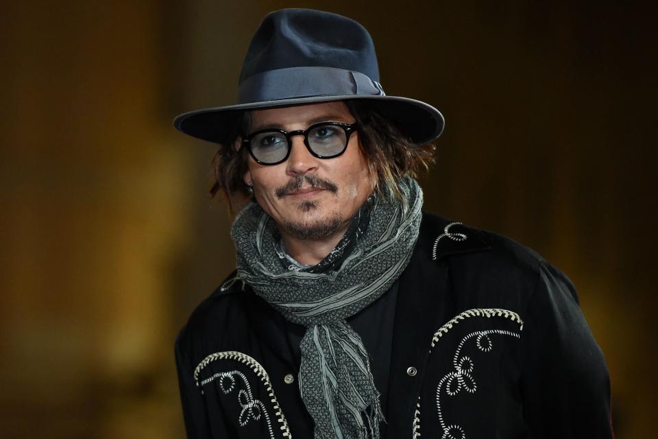 Johnny Depp at the Puffins red carpet during the Rome Film Fest 2021 on October 17, 2021.