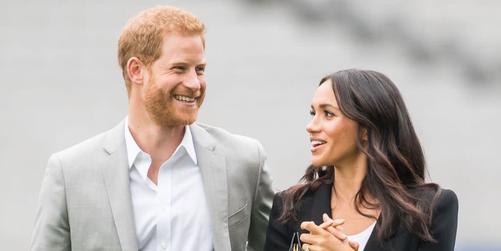 dublin, ireland july 11 prince harry, duke of sussex and meghan, duchess of sussex visit croke park, home of irelands largest sporting organisation, the gaelic athletic association on july 11, 2018 in dublin, ireland photo by samir husseinsamir husseinwireimage