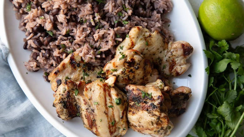 Chicken with beans and rice