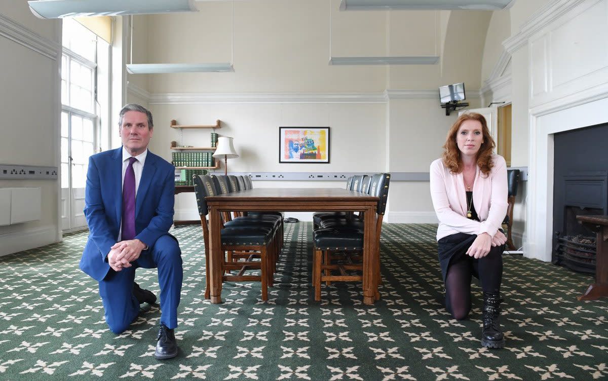 Sir Keir Starmer, the Labour leader, and his deputy, Angela Rayner, take a knee in solidarity with "anti-black racism" and to mark George Floyd's funeral in the US.