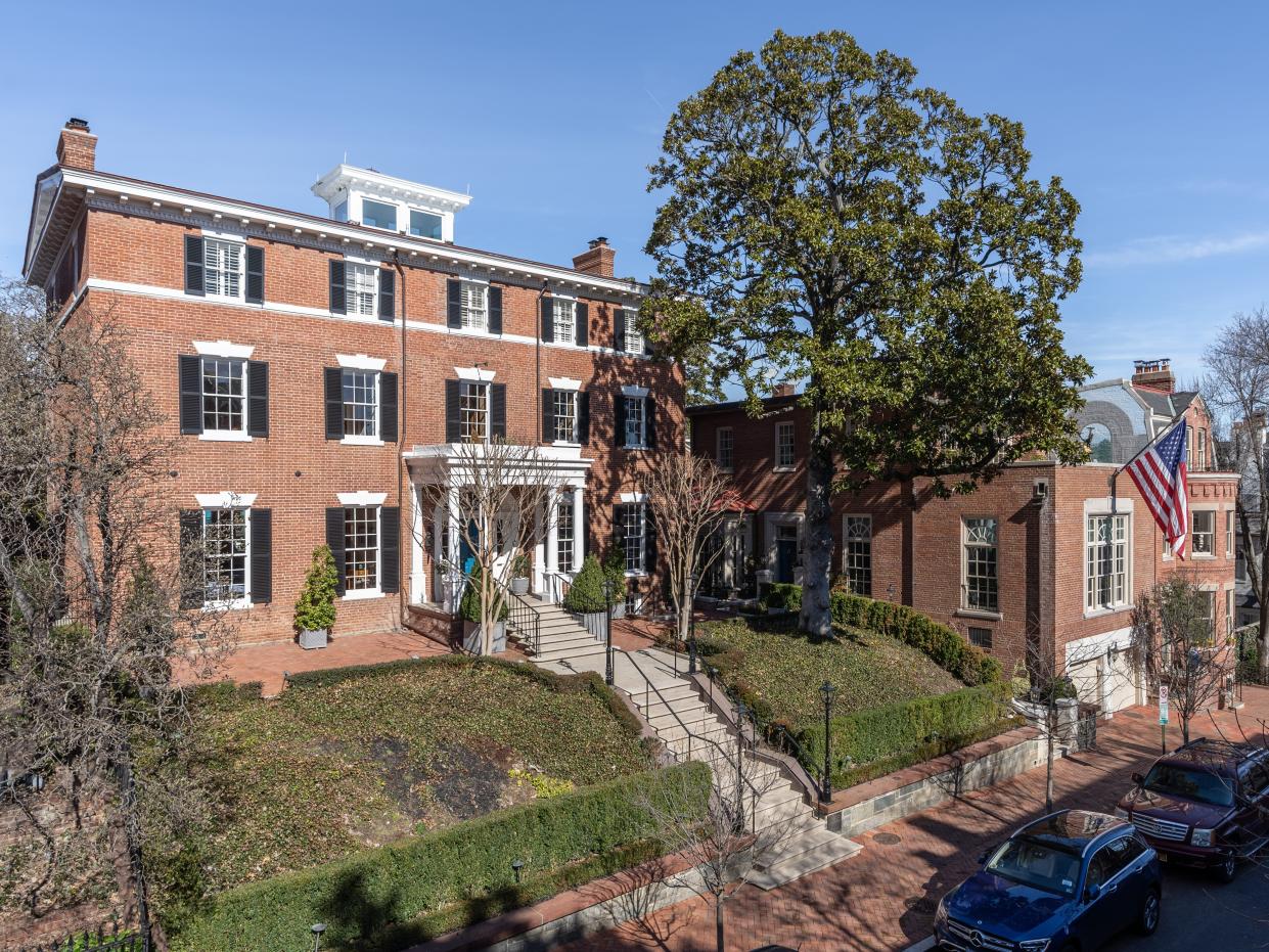 Side view of Jackie Kennedy's former home in Georgetown, Washington D.C.