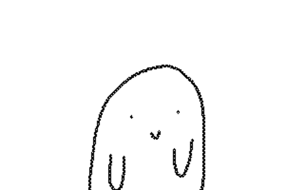 A cartoon ghost saying, "Boo!"